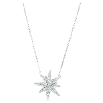 Edelweiss Pendant, Light multi-colored, Rhodium plated | Swarovski