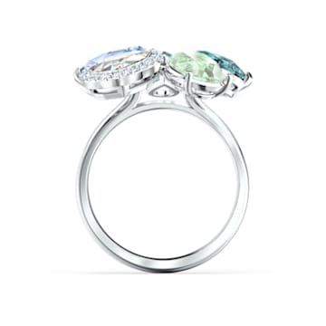 Sunny ring, Light multicolored, Rhodium plated - Swarovski, 5534931