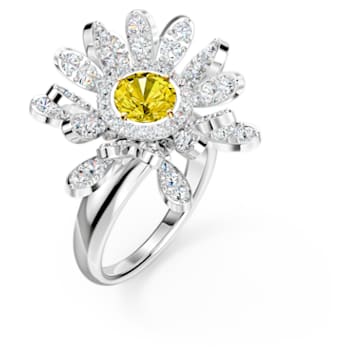 Δαχτυλίδι Eternal Flower, Λουλούδι, Κίτρινο, Φινίρισμα από διάφορα μέταλλα - Swarovski, 5534936