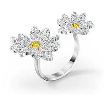 Ανοιχτό δαχτυλίδι Eternal Flower, Λουλούδι, Κίτρινο, Φινίρισμα από διάφορα μέταλλα - Swarovski, 5534941