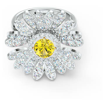 Δαχτυλίδι Eternal Flower, Λουλούδι, Κίτρινο, Φινίρισμα από διάφορα μέταλλα - Swarovski, 5534945
