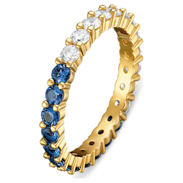 Vittore Half XL ring, Blue, Gold-tone plated - Swarovski, 5535211
