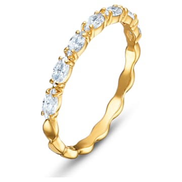 Vittore ring, Marquise cut, White, Gold-tone plated - Swarovski, 5535227
