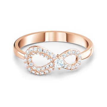 Swarovski Infinity ring, Infinity, Wit, Roségoudkleurige toplaag - Swarovski, 5535400