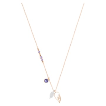 Swarovski Symbolic 链坠, 翅膀, 紫色, 镀玫瑰金色调 - Swarovski, 5535523