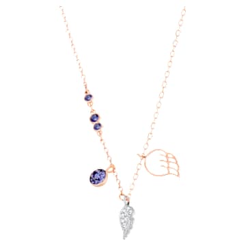 Swarovski Symbolic 链坠, 翅膀, 紫色, 镀玫瑰金色调 - Swarovski, 5535523