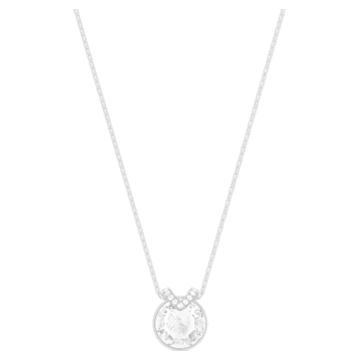 Bella V pendant, Round cut, White, Rhodium plated - Swarovski, 5535526