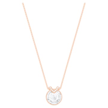 Bella V pendant, Round cut, White, Rose gold-tone plated - Swarovski, 5535528