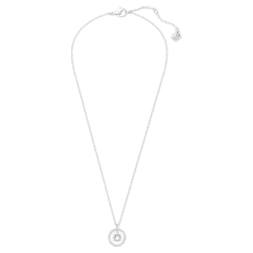 Lavender pendant, Round shape, White, Rhodium plated - Swarovski, 5535545
