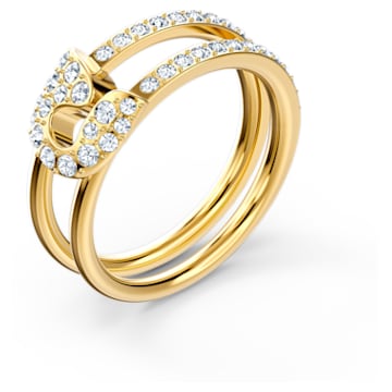 So Cool Pin Ring, White, Gold-tone plated - Swarovski, 5535566