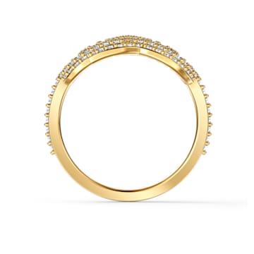 Swarovski Symbolic ring, Lotus, White, Gold-tone plated - Swarovski, 5535595