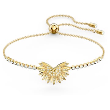 Swarovski Symbolic bracelet, Palm tree, White, Gold-tone plated - Swarovski, 5535827
