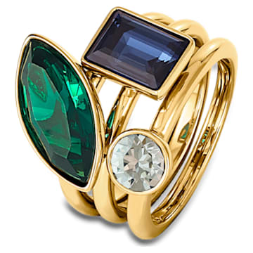 Beautiful Earth by Susan Rockefeller ring, Set (3), Mixed cuts, Bamboo, Multicolored, Gold-tone plated - Swarovski, 5535887