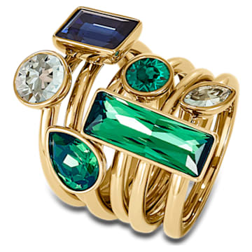 Beautiful Earth by Susan Rockefeller ring, Set (6), Mixed cuts, Bamboo, Multicolored, Gold-tone plated - Swarovski, 5535895