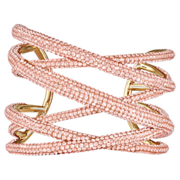 Tigris cuff, Large, Pink, Gold-tone plated - Swarovski, 5535901