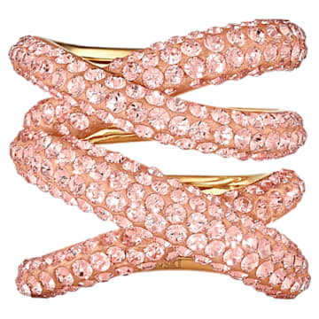 Tigris wide ring, Pink, Gold-tone plated - Swarovski, 5535904