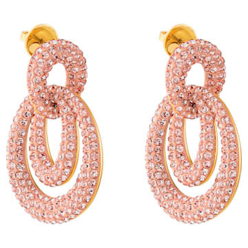 Tigris earrings, Pink, Gold-tone plated - Swarovski, 5535908