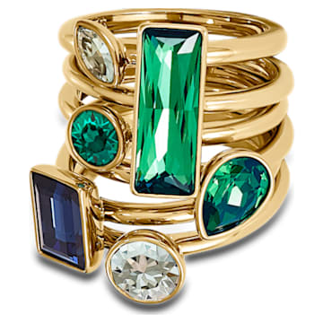 Beautiful Earth by Susan Rockefeller ring, Set (6), Bamboo, Multicolored, Gold-tone plated - Swarovski, 5535939
