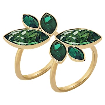 Beautiful Earth by Susan Rockefeller ring, Set (2), Bamboo, Green, Gold-tone plated - Swarovski, 5535941