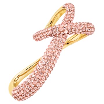 Tigris double ring, Pink, Gold-tone plated - Swarovski, 5535945