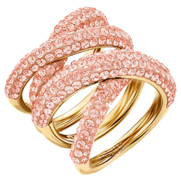 Tigris wide ring, Pink, Gold-tone plated - Swarovski, 5535954