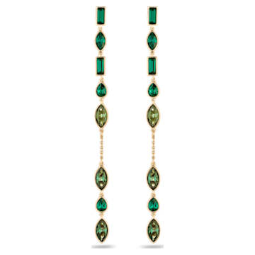 Beautiful Earth by Susan Rockefeller earring jackets, Bamboo, Longues, Green, Gold-tone plated - Swarovski, 5535986