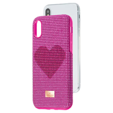 Crystalgram Heart smartphone case , Heart, iPhone® X/XS , Pink - Swarovski, 5536634