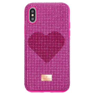 Étui pour smartphone Crystalgram Heart, Cœur, iPhone® X/XS , Rose - Swarovski, 5536634