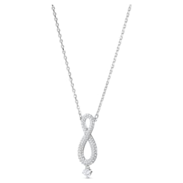 Swarovski Infinity necklace, Infinity, Extra long, White, Rhodium plated - Swarovski, 5537966