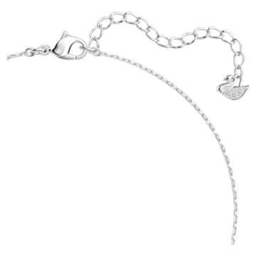 Attract Soul necklace, Heart, White, Rhodium plated - Swarovski, 5538052