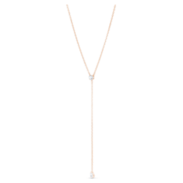 Attract Soul Y necklace, White, Rose gold-tone plated - Swarovski, 5539007