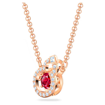 Full Blessing necklace, Hulu, Red, Rose-gold tone plated - Swarovski, 5539897