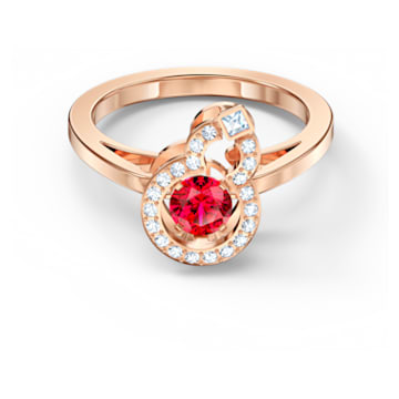 Full Blessing Hulu Ring, Red, Rose-gold tone plated - Swarovski, 5539901