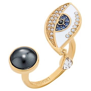 Surreal Dream Ring, Eye, Blue, Gold-tone plated - Swarovski, 5540654