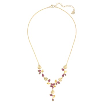 Tropical Flower necklace, Pink, Gold-tone plated - Swarovski, 5541061