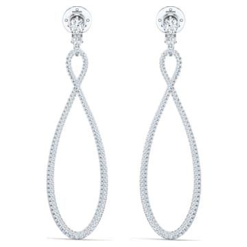 Swarovski Infinity drop earrings, Infinity, White, Rhodium plated - Swarovski, 5543513
