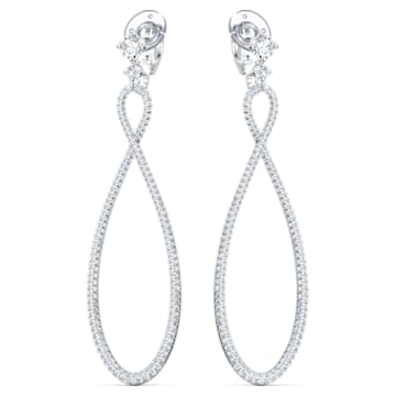Swarovski Infinity drop earrings, Infinity, White, Rhodium plated - Swarovski, 5543513