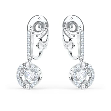 Swarovski Sparkling Dance clip earring, White, Rhodium plated - Swarovski, 5543697