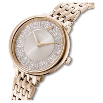 Crystalline Chic horloge, Metalen armband, Grijs, Champagnegoudkleurige afwerking - Swarovski, 5547611