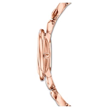 Crystal Flower watch, Swiss Made, Metal bracelet, Rose gold tone, Rose gold-tone finish - Swarovski, 5547626