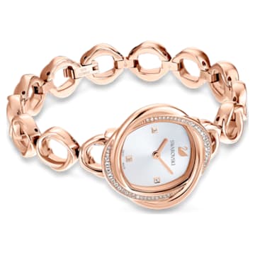 Crystal Flower watch, Metal bracelet, Rose gold tone, Rose-gold tone PVD - Swarovski, 5547626