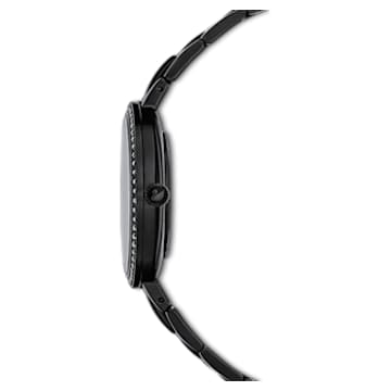 Cosmopolitan watch, Swiss Made, Metal bracelet, Black, Black finish - Swarovski, 5547646