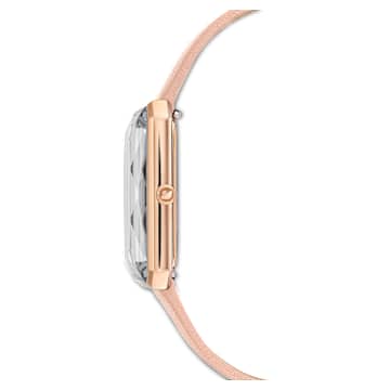 Uptown watch, Swiss Made, Leather strap, Pink, Rose gold-tone finish - Swarovski, 5547719
