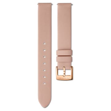 14mm watch strap, Leather, Pink, Rose gold-tone finish - Swarovski, 5548138