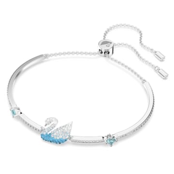 Bracelete Swarovski Iconic Swan, Cisne, Azul, Lacado a ródio - Swarovski, 5549312