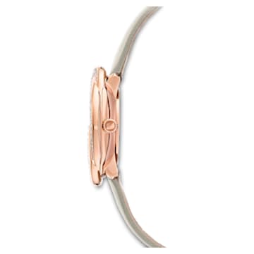 Orologio Crystal Flower, Fabbricato in Svizzera, Cinturino in pelle, Grigio, Finitura in tono oro rosa - Swarovski, 5552424