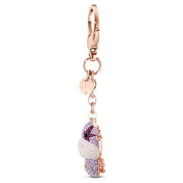 Zodiac bag charm, Ox, Purple, Rose gold-tone plated - Swarovski, 5552795