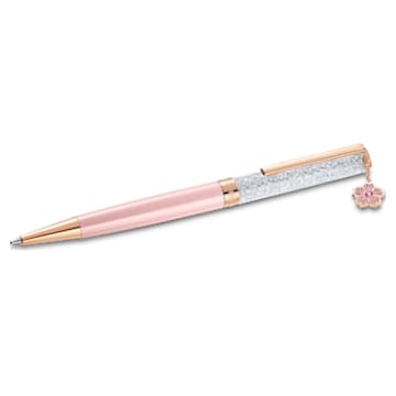 Crystalline ballpoint pen, Flower, Pink, Pink lacquered, Rose gold-tone plated - Swarovski, 5554983