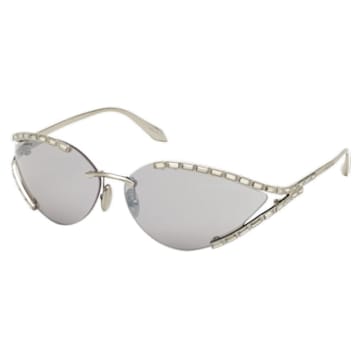 Fluid Cat-Eye Sunglasses, SK0273-P, Silver tone - Swarovski, 5554995