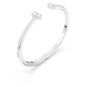Manchette Attract, Tailles variées, Blanc, Métal rhodié - Swarovski, 5556912